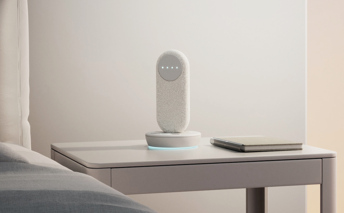 The Full Sleep wireless tracking device on a nightstand